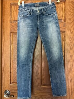 Agolde Men's Washed Blue Slim Straight Jeans